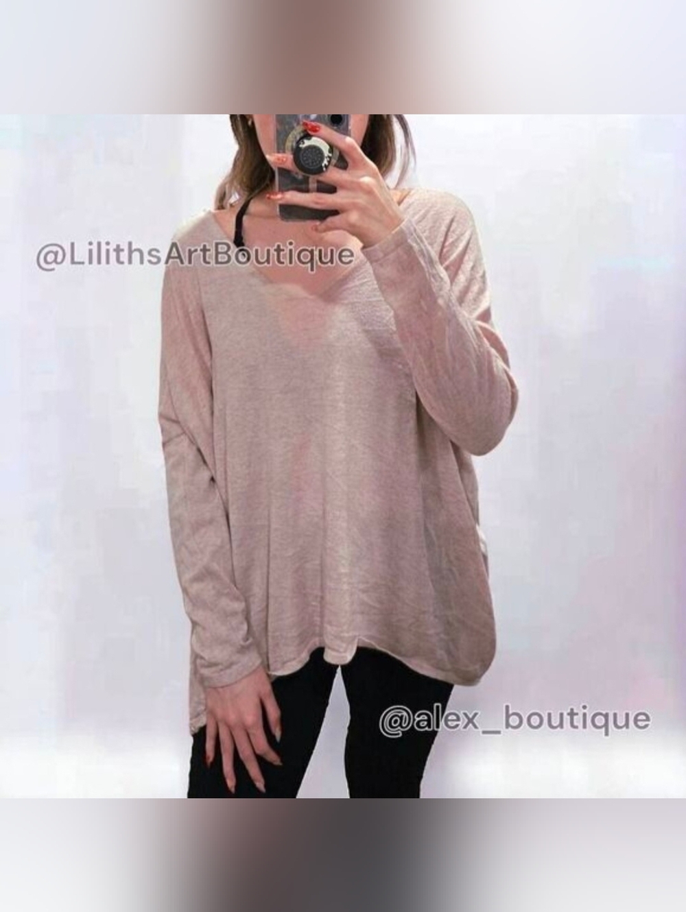 Windsor Oversized V-Neck Sweater(J011)-Size M for Women